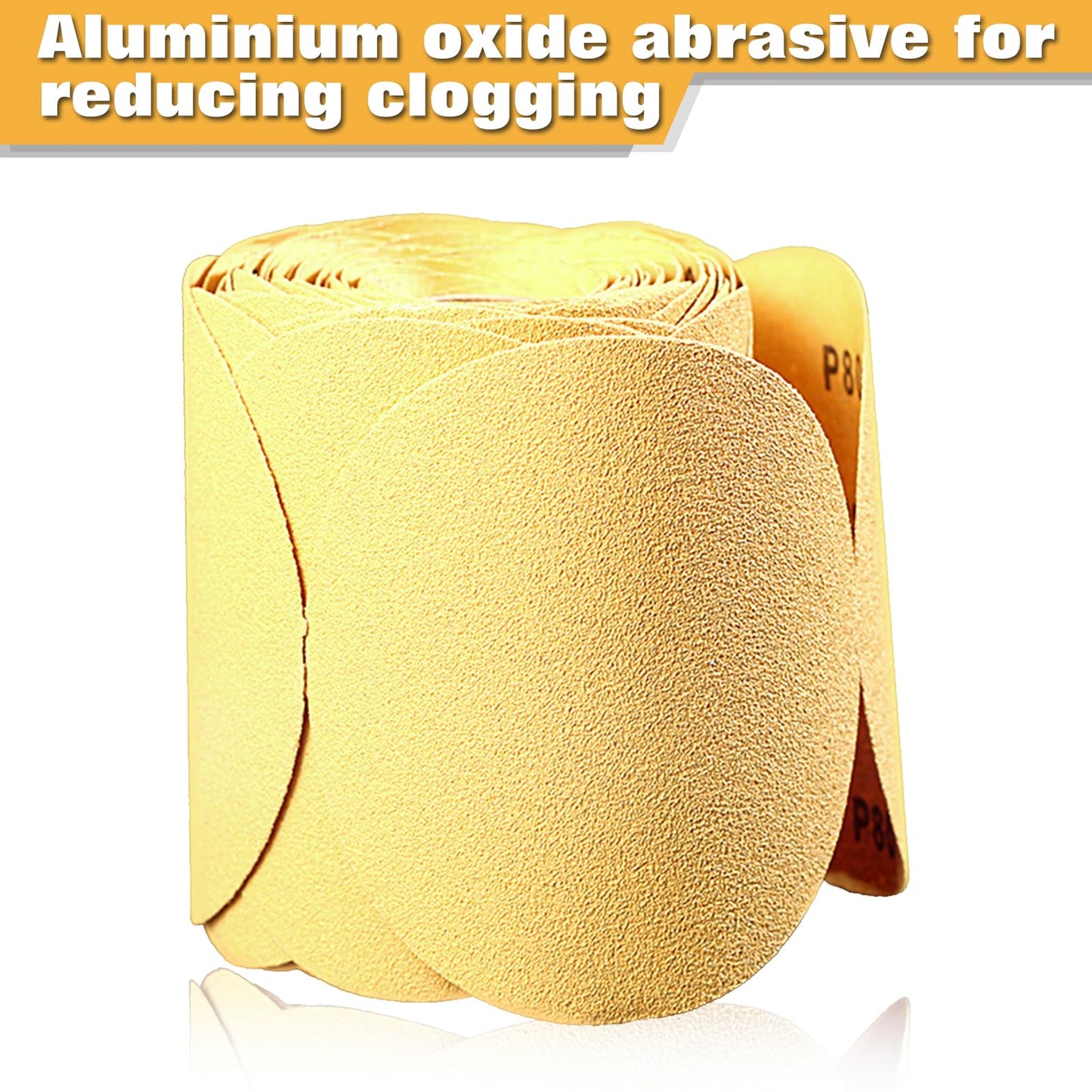 SPEEDWOX 100 Pcs 80 Grit Sandpaper Roll 6 inch Round Sanding Discs Adhesive Back PSA Sticky Back No Hole Stick and Sand Sandpaper for Wood, Auto Body Repair, Marine, Paint, Metal and Plastics