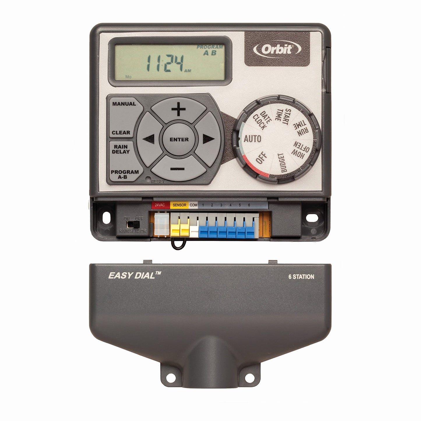 Orbit 28966 Easy Dial 6-Station Indoor Sprinkler Controller Gray