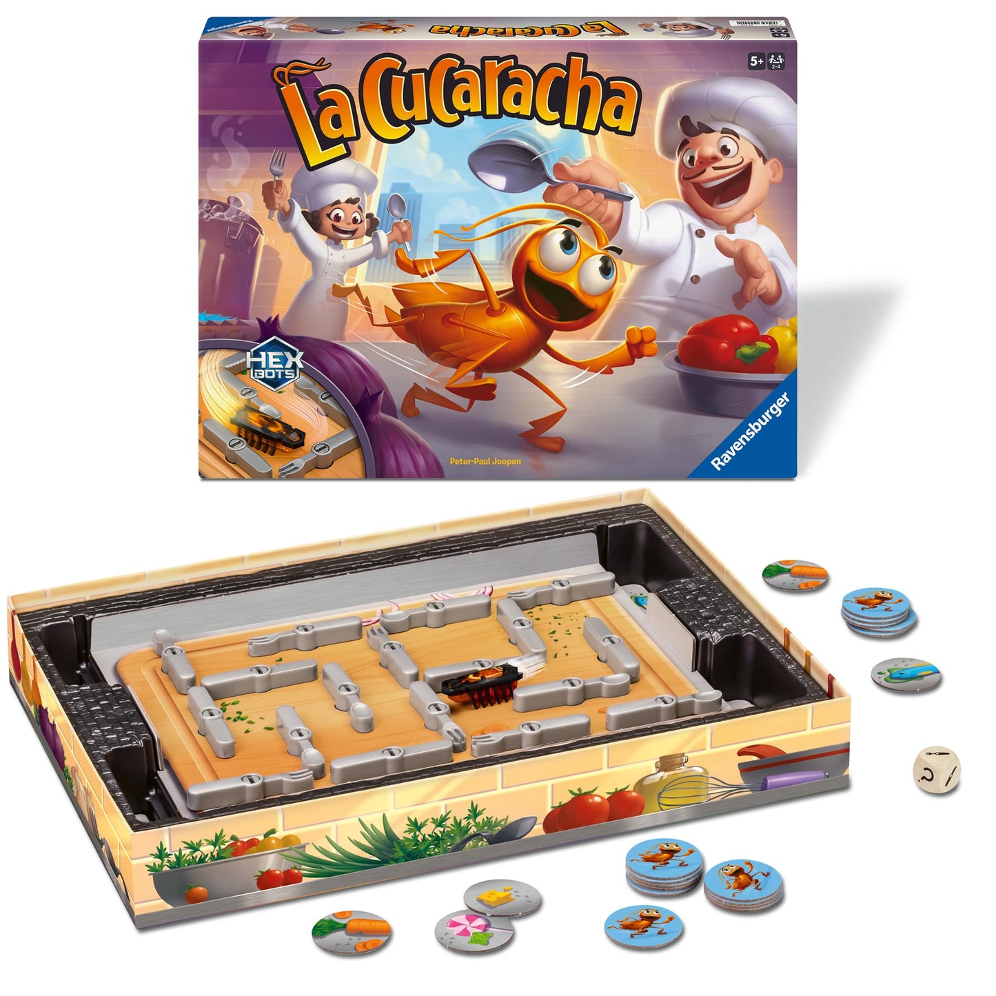 Ravensburger 22440 - La Cucaracha - Action Game with Electronic Cockroach for Big and Small, for 2-4 People, Suitable from 5 Years