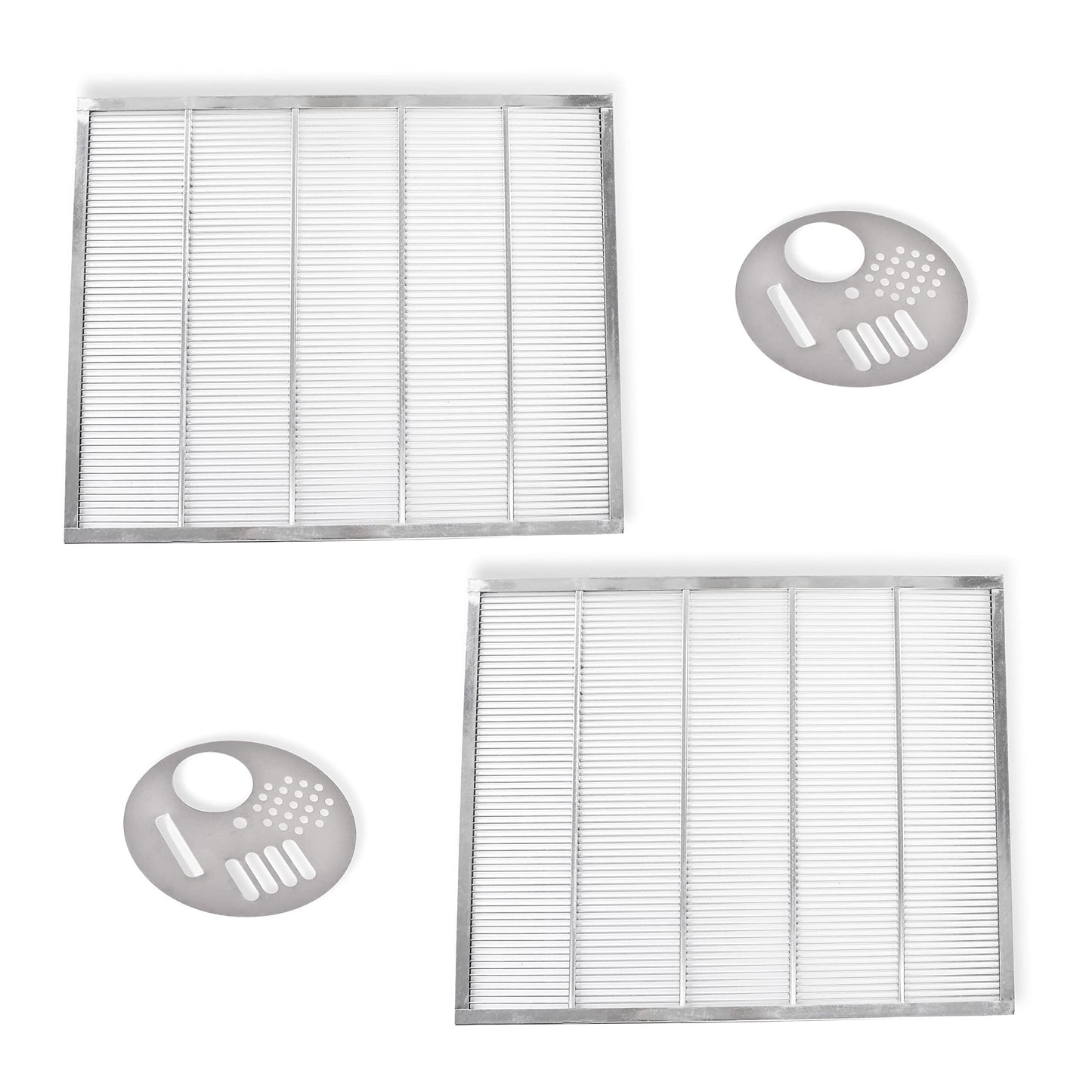 Katai - Set of 2 Metal Queen Bee Excluder for 10 Frame Hive Steel Beehive Excluders for Langstroth Hives- Complete with Beekeeping Entrance Disc Gates for Honey Bees