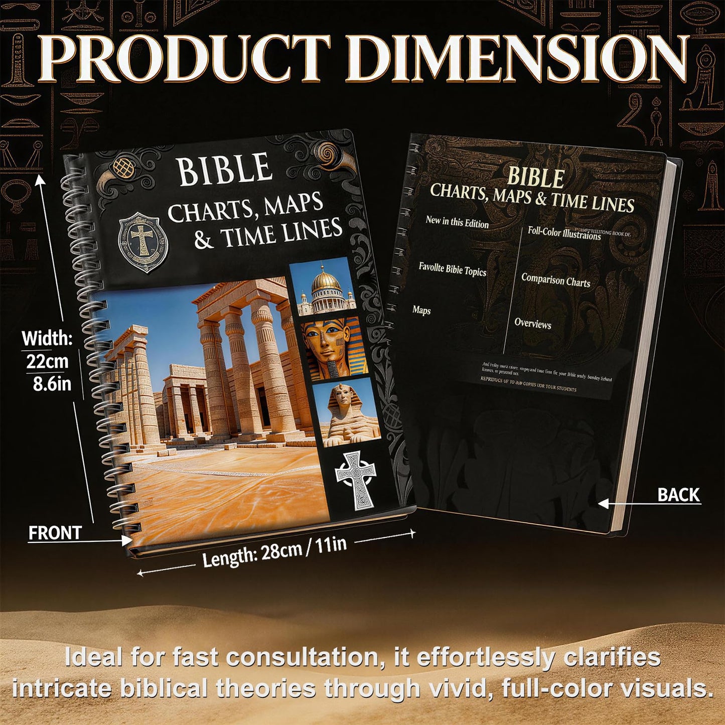 Bible Charts Maps and Timelines, Bible Study Journal Bibles Notebook, Spiral Bibles Study Guide Visual Reference of Chats, Maps, Timelines