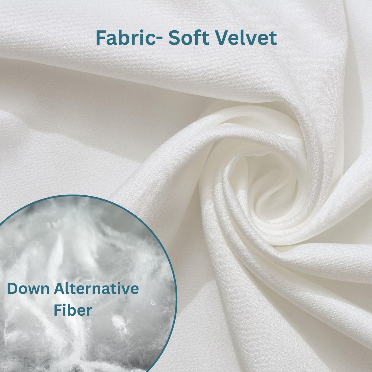 Throw Pillow Inserts Pack of 4 White - 18 x 18 Inches Velvet Pillows for Sofa, Couch and Bed - Indoor Decorative Pillows