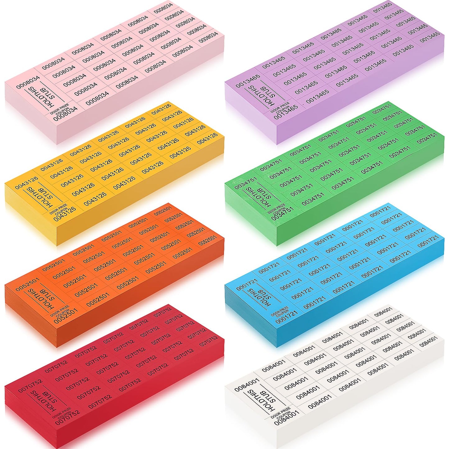 1000 Sheets Raffle Ticket with 25 Bid Numbers, Deep Color Silent Auction Ticket Sheets, Basket Tickets Auction for Drink Door Prize Fundraiser Carnival Penny Church Events