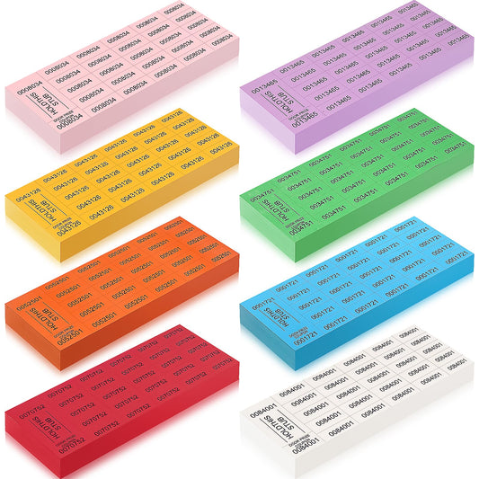 1000 Sheets Raffle Ticket with 25 Bid Numbers, Deep Color Silent Auction Ticket Sheets, Basket Tickets Auction for Drink Door Prize Fundraiser Carnival Penny Church Events