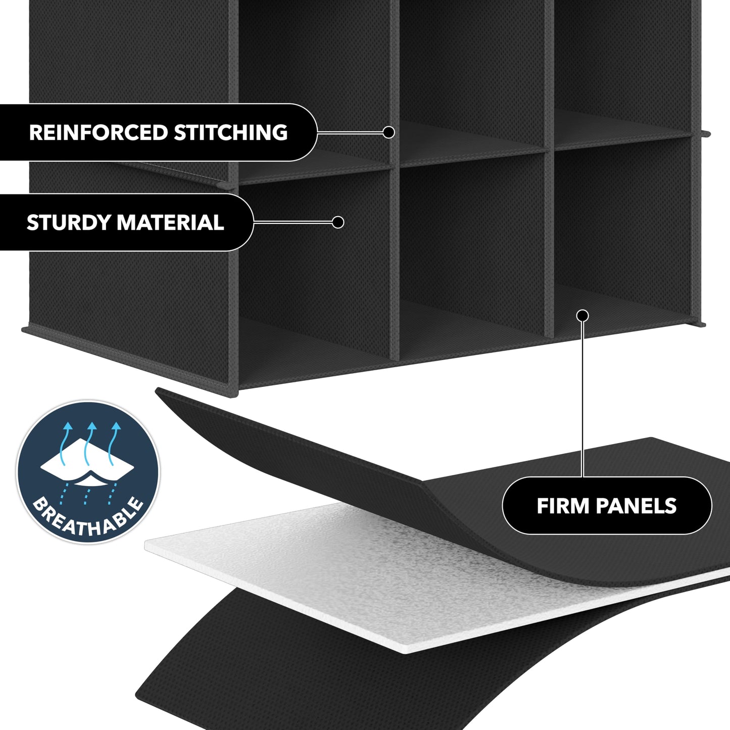 Simple Houseware Hanging Shoe Shelves Closet Organizer Storage, 24 Sections, Black