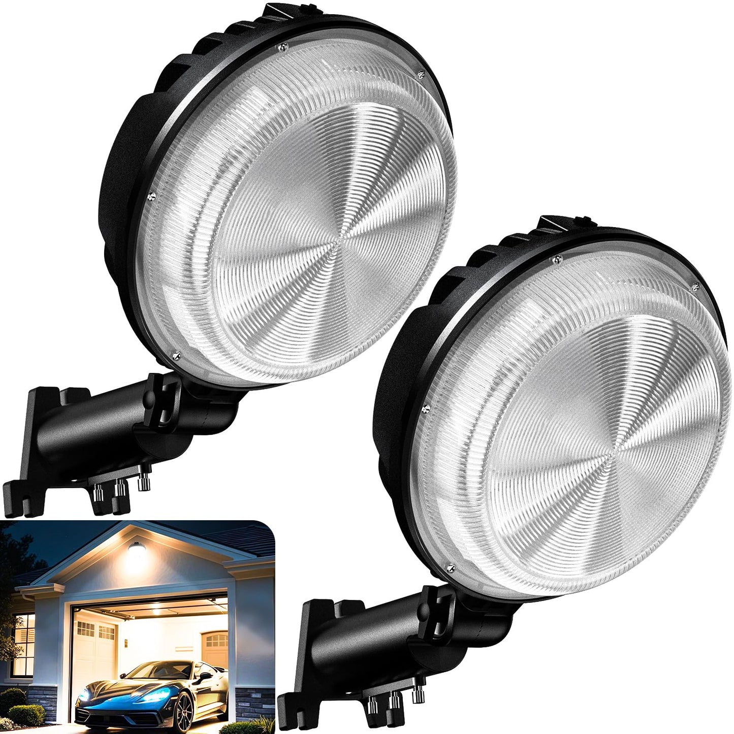 MOONTIP LED Barn Light 2 Pack 150W 20000LM Dusk to Dawn Outdoor Lighting, LED Yard Light Outdoor with 150° Adjustable Photocell, 6500K Daylight, IP66 Waterproof Area Street Light for Garage Warehouse