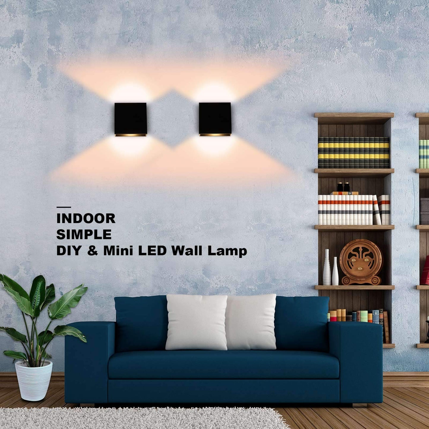 Lightess Indoor Wall Sconce Dimmable 10W, Modern LED Wall Lamp Black, Up Down Wall Mount Lights Mini Metal for Living Room Bedroom Hallway Decor, Warm White, O1185TP