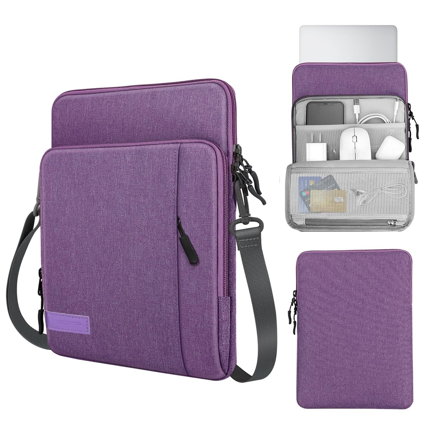 MoKo Laptop Sleeve Bag for 13.3-14 Inch, Notebook Carrying Case with Pocket Fits MacBook Pro M2 14" /13" M2/M1 Pro/M1 Max 14.2 2023-2021/Air 13.6" M3/M2 2024/2022, Surface Pro 9/8 13", Purple