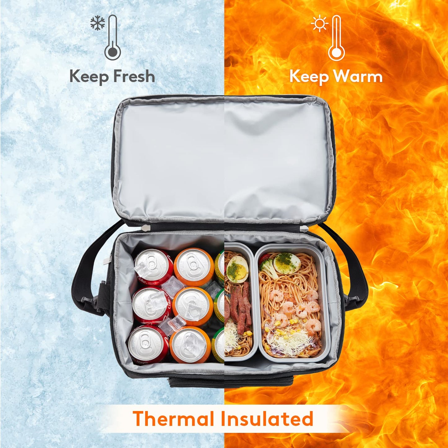 Lifewit Large Cooler Bag 32 Cans Insulated Lunch Bag Lightweight Portable Cool Bag Double Layer for Picnic, Beach, Work, Trip