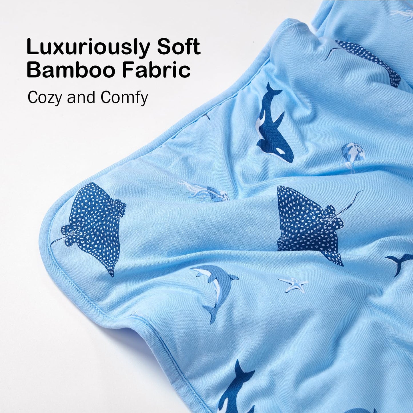BubblePanda Rayon Made from Bamboo Baby Blanket for Boys Girls Neutral Soft Crib Blanket Toddler Quilt Comforter Newborn Nursery 30 x 40 Inch Shark