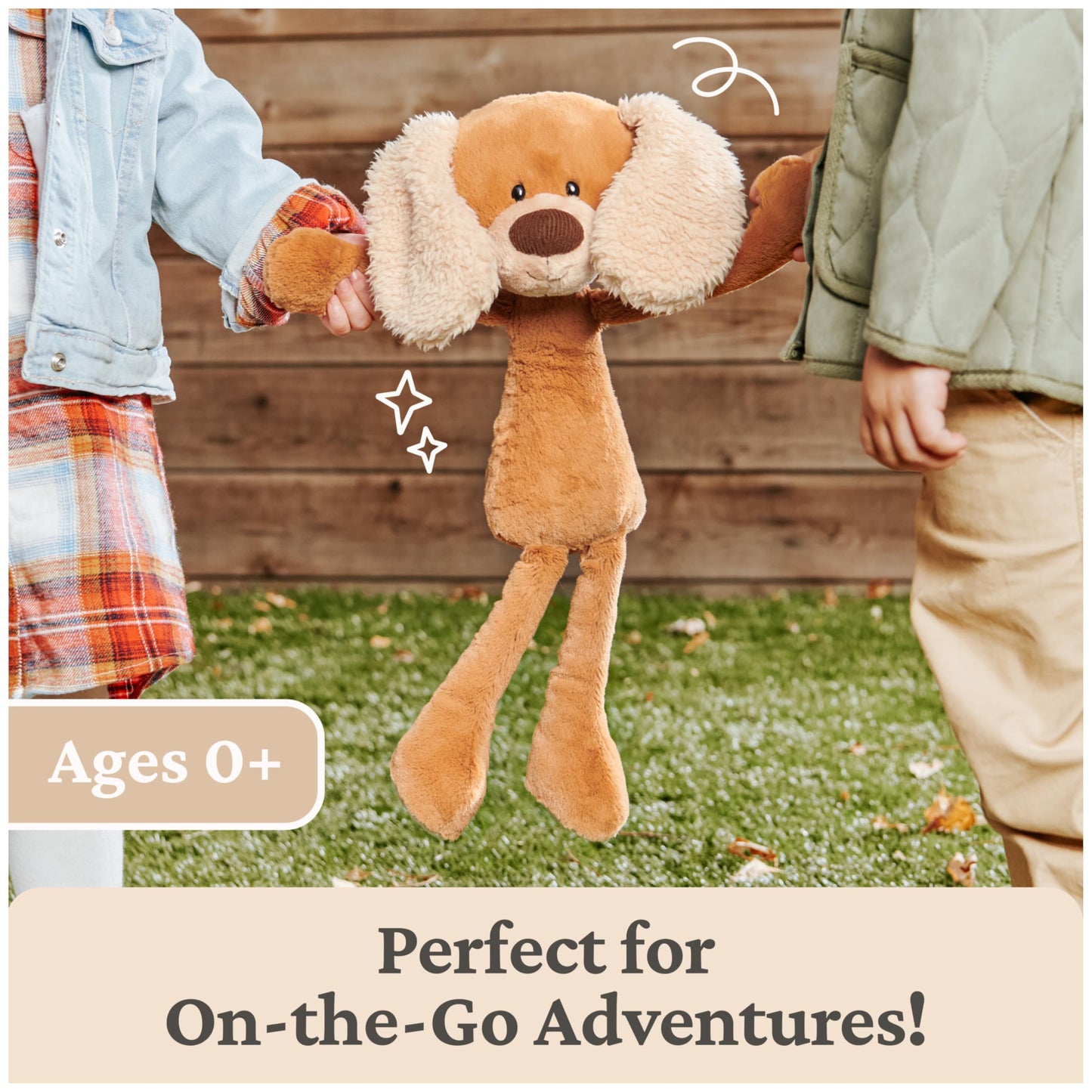GUND Take-Along Friends, MASI Puppy Dog Plush Stuffed Animal for Ages 1 and Up, Brown/Cream, 15"