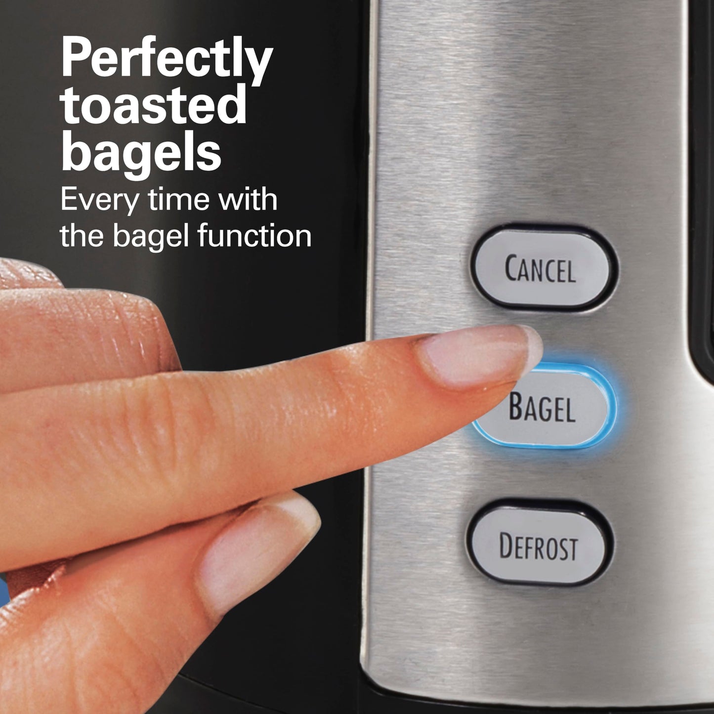Hamilton Beach 2 Slice Extra Wide Slot Toaster with Bagel & Defrost Settings, Shade Selector with 7 Browning Levels, Toast Boost, Auto Shutoff, Black & Stainless Steel (22633G)