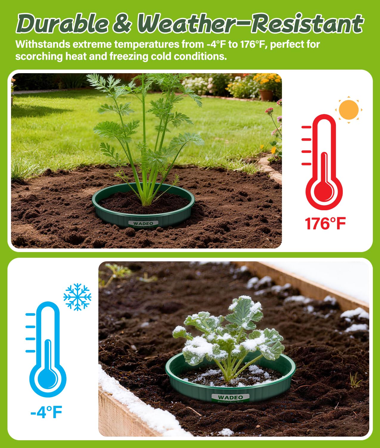 WADEO 17.78cm/7in Planting Grow Rings, 12 PCS Plant Rings for Outdoor Plants, Perfect for Deep Root Watering Veggies Herbs Vegetable and Flowers