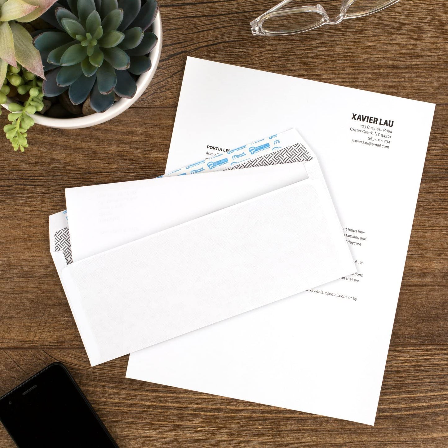 Mead Window Envelopes, Business Envelopes, Self Seal #10, Single Left Window, Peel and Seal Envelopes with Window, Security Tinted White Envelopes, 500 per Pack (742022)