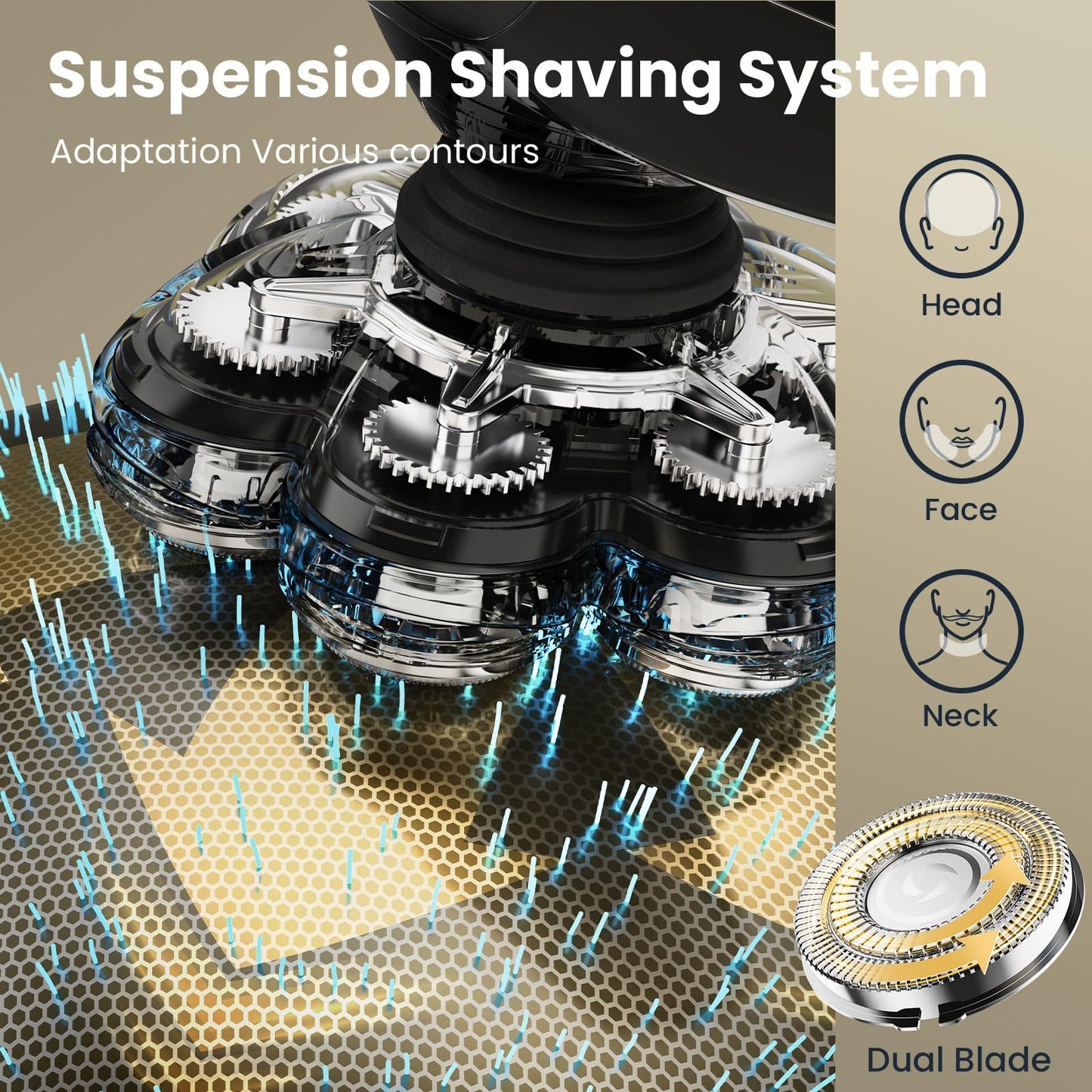 7D Head Shavers for Bald Men, SHPAVVER Detachable Head Shaver LED Display Dry Wet Bald Head Razor, IPX7 Waterproof Head Shavers with Type-C Charge