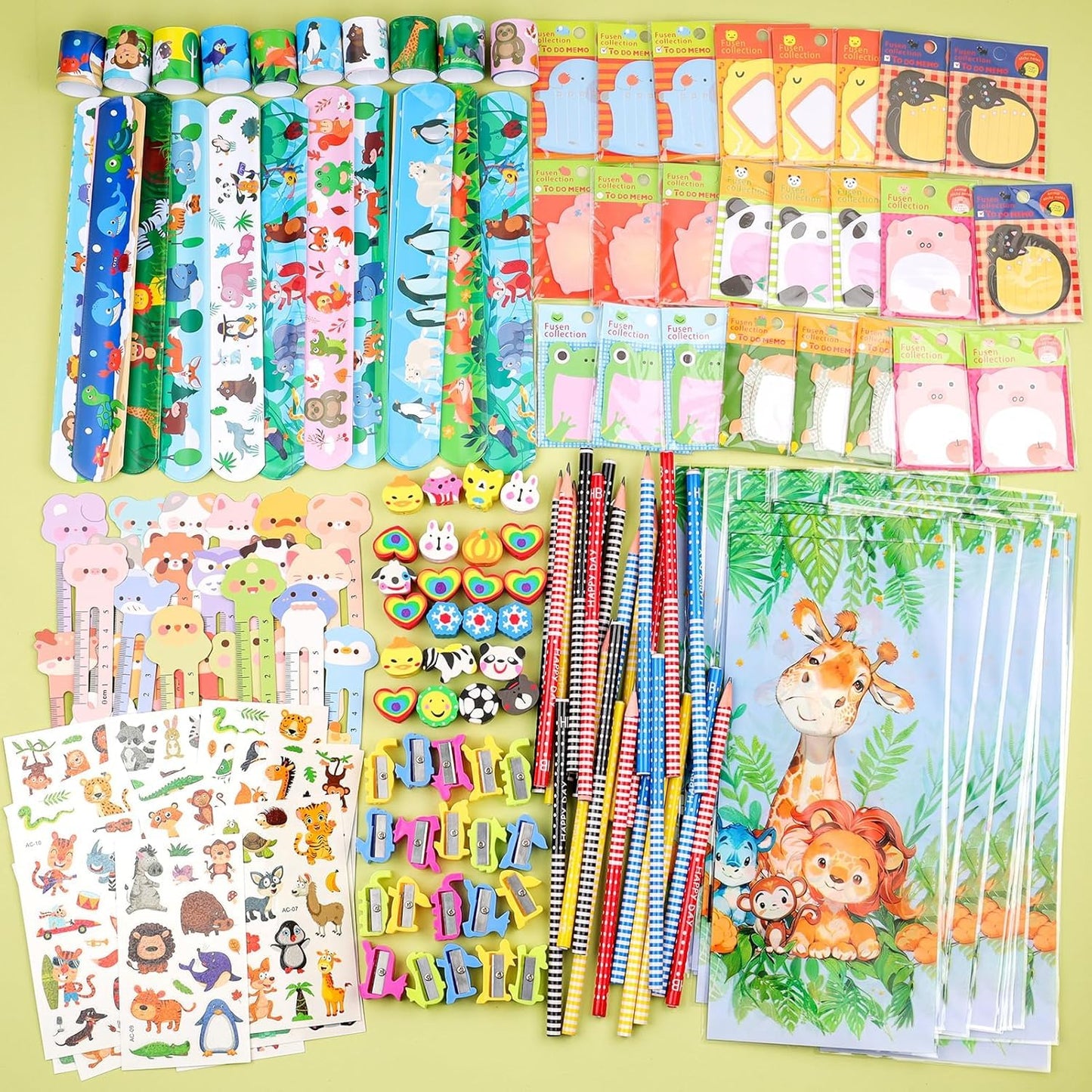 Loot Bags for Kids Birthday, 24Pack Stationery Birthday Goodie Bags with Pencils Erasers Stickers School Classroom Gifts for Students Classroom Gifts Rewards Prizes