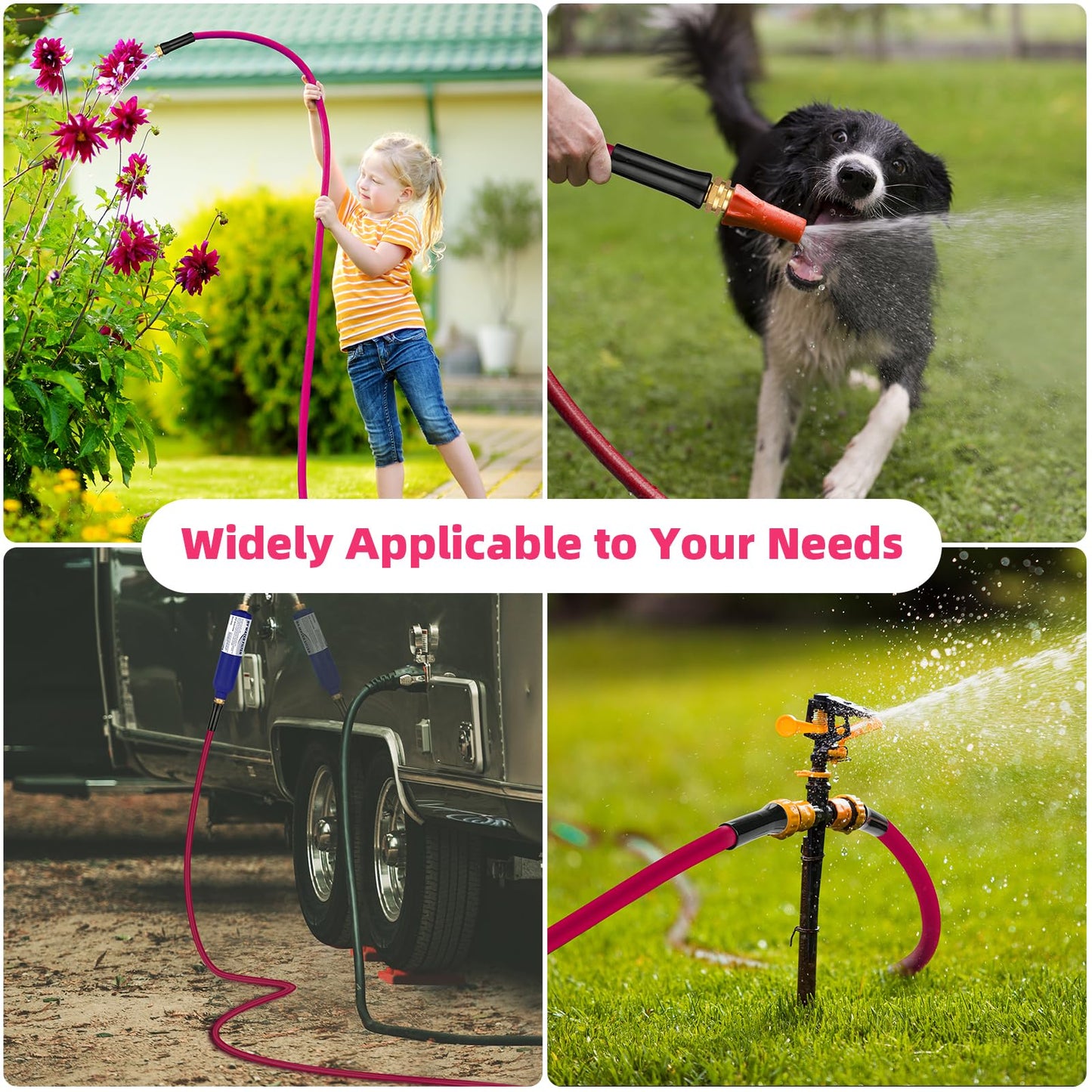 WELLUCK Garden Hose Heavy Duty Durable Anti Kink Flexible Garden Water Hose for Drinking Water Safe BPA Free, All-Weather Lightweight Water Hose for Garden RV Camper Marine (75FT)