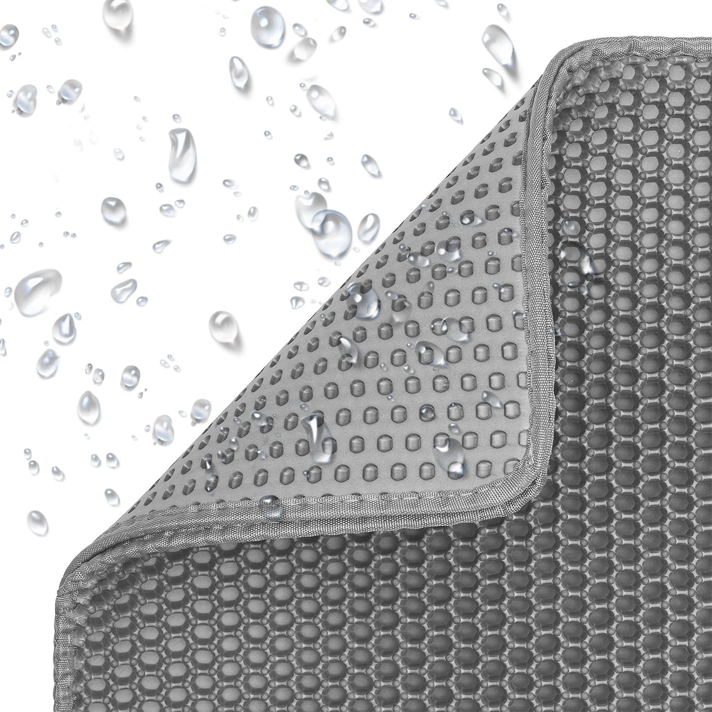 Cat Litter Mat - Litter Trapping Honeycomb Double Layer Mat, Extra Large 118x68/90x60/75x55/60x40/50x40 cm, Washable Waterproof for Litter Box (90 * 60)