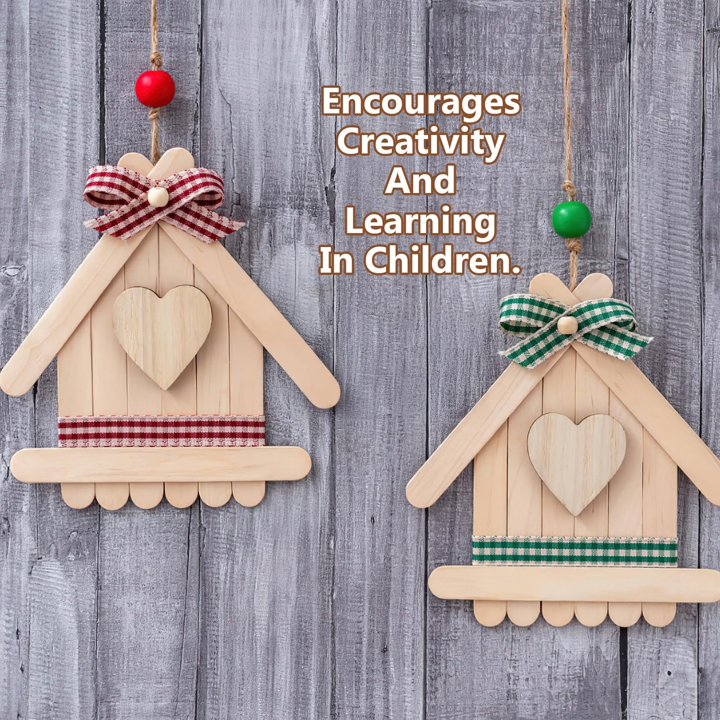 2000 Pcs Wooden Popsicle Sticks for Crafts, 4.5 Inch Ice Cream Sticks Bulk, Natural Wood Craft Sticks for Hair Removal Tongue Depressor Wax Applicator DIY Craft