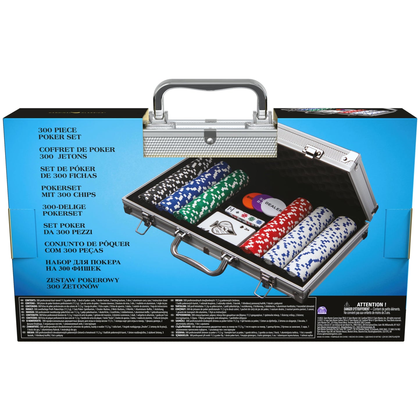 Cardinal Classics, 300-Piece Poker Set with Aluminum Carrying Case & Professional 11.5g Chips Plus 5 Poker Dice, for Adults and Kids Ages 10 and up