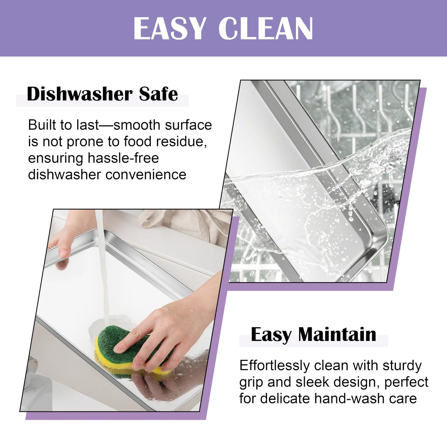 E-far Large Baking Sheet with Wire Rack (2 Pans + 2 Racks), 20 x 14 Inch Stainless Steel Cookie Pans Tray & Cooling Rack for Baking, Non Toxic & Heavy Duty & Rust Free, Oven & Dishwasher Safe