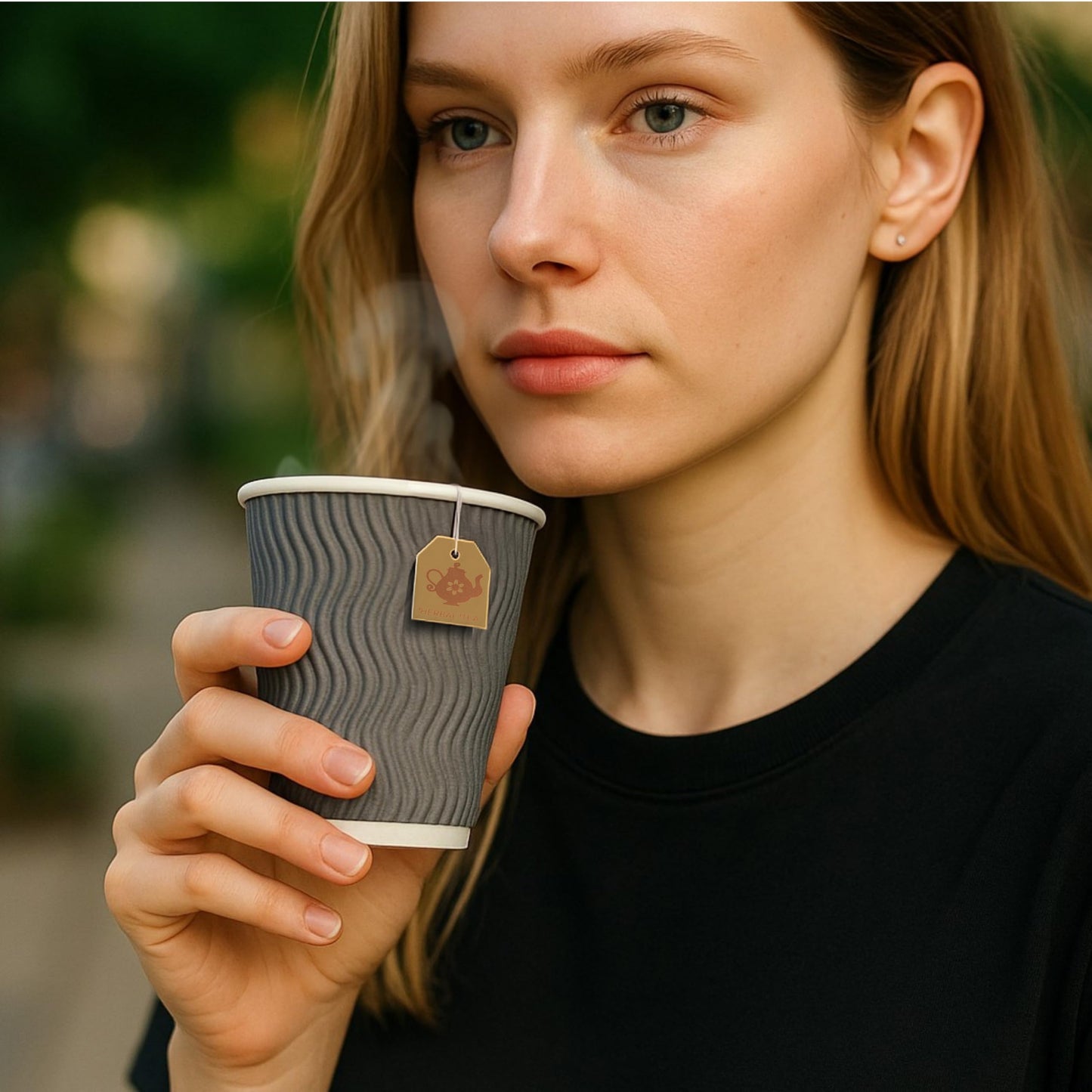 NYHI Set of 150 Ripple Insulated Gray Paper Cups Coffee Tea Hot Cups Recyclable 3 Layer Rippled Wall For Better Insulation Perfect for Cappuccino Hot Coco or Iced Drinks (10 oz -150 pack)