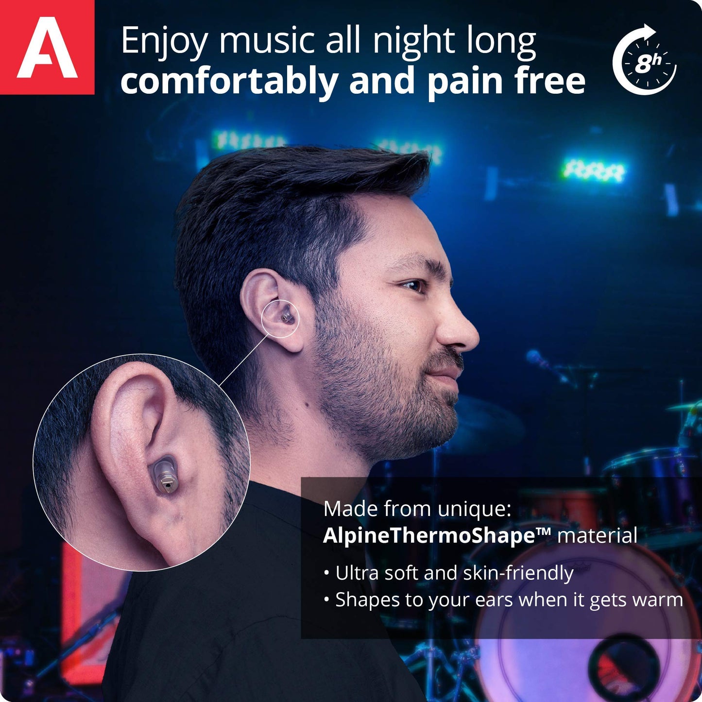 Alpine MusicSafe Pro High Fidelity Music Earplugs for Noise Reduction - 3 Interchangeable Premium Filter Sets - Professional Musician Hearing Protection - Hypoallergenic Reusable Soft Invisible Plugs