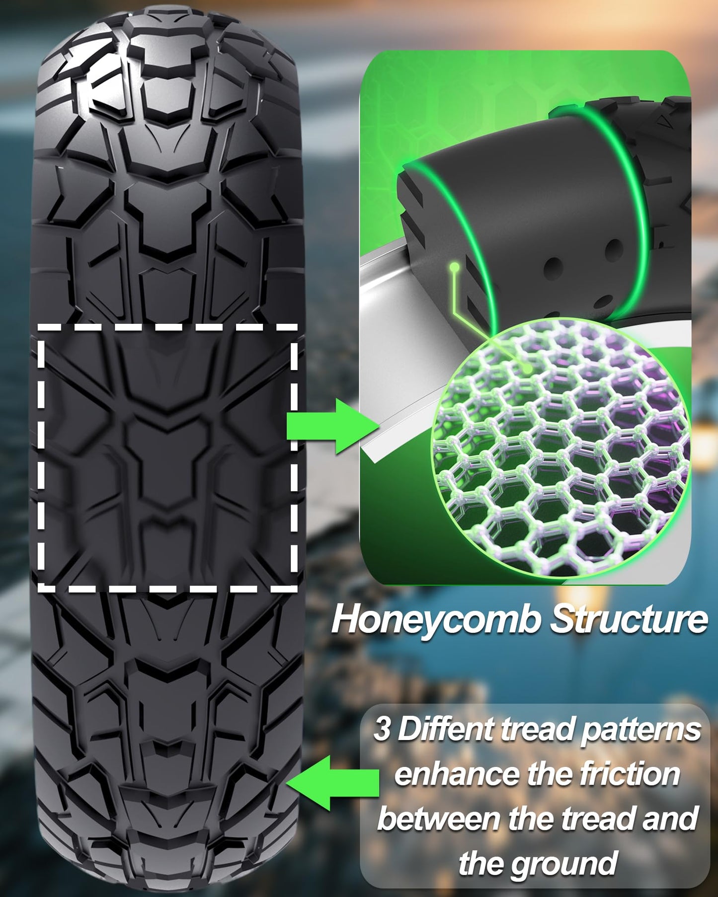 BABEJIA 2 Pack 10x2.50 Scooter Tires Tubeless, Upgrade Your Scooter with 60/70-6.5 Off-Road Airless TIres, 10x2.5-6.5 Replacement Tyres for Segway Max G2/G30 Series, Gotrax G6/G5/G MAX/ECLIPSE, etc
