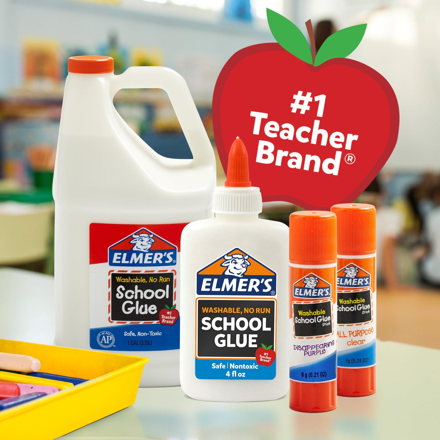 Elmer's Disappearing Purple School Glue Sticks, 0.24 Ounce Each, 60-Pack (E503)