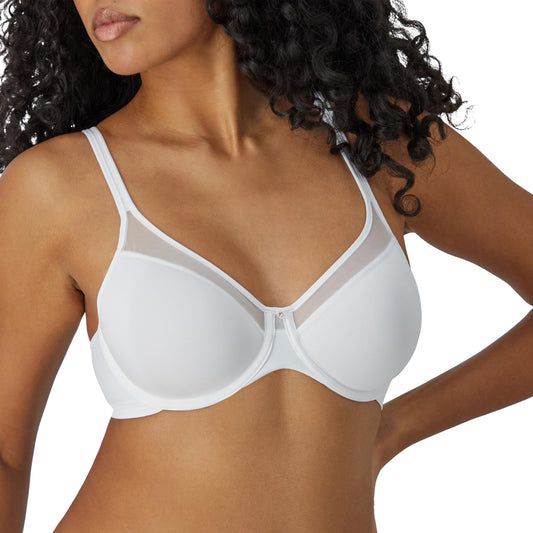 Bali Women's One Smooth U Ultra Light Illusion Neckline Underwire Bra, White,40B