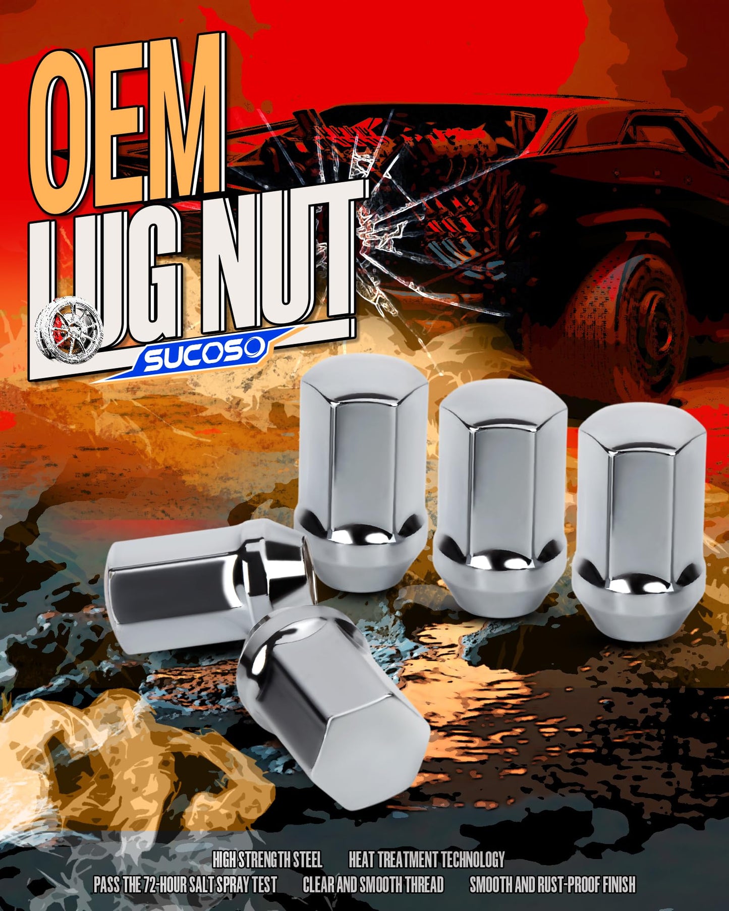 M14x1.5 Lug Nuts Replacement for 1999-2017 Chevy Silverado, 2012-2022 Ram 1500 2500, 2011-2022 Grand Cherokee, 24PCS 14x1.5 Chrome Lug Nuts One-Piece OEM Style Conical Seat, GM 9596070 611-236