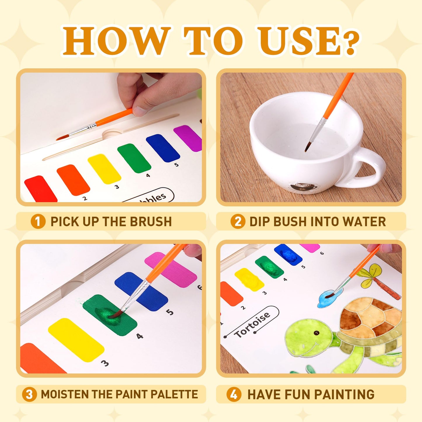 YPLUS Paint with Water Books for Toddler Activities, Watercolor Painting Paper for Kids Ages 3-8, Travel Toys Art Craft Gift for Drawing with Brush - 3 Themes