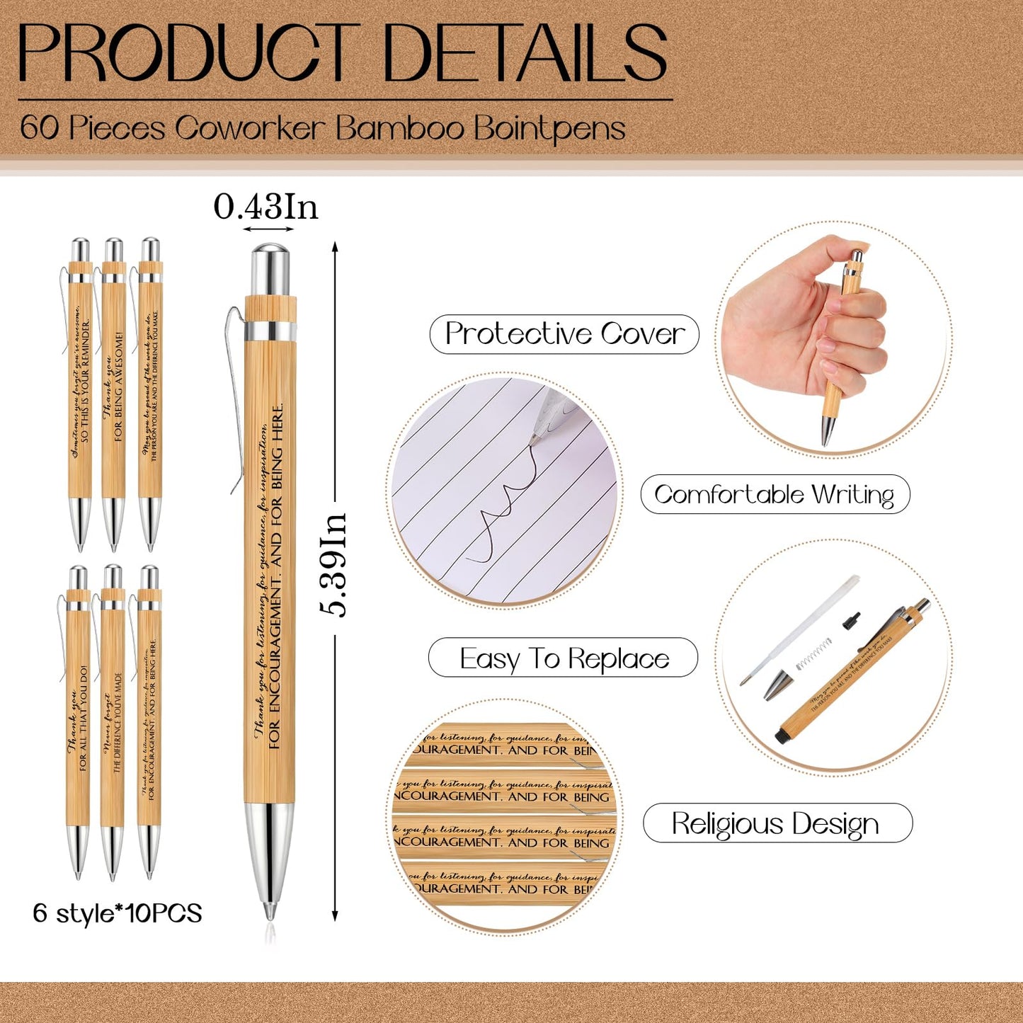 Teling 60 Sets Employee Appreciation Gifts Bulk Thank You Notepads Ballpoint Pens Notebooks Journal Back to School Gifts for Teacher Team Coworker Staff Volunteer