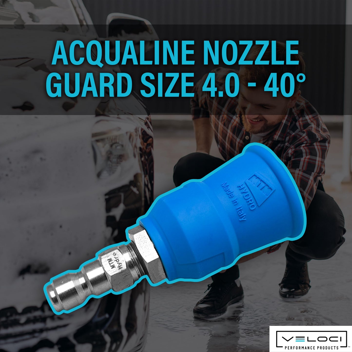 MTM Hydro Acqualine Pressure Washer Nozzle Guard Holder Tips Protector with 1/4” Quick Coupler Plug, 40 Degrees 4.0 Commercial Grade
