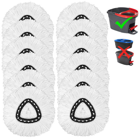 12 Pack Mop Replacement Heads for Vileda Mop Replace Head EasyWrin Spin Mop Heads Replacements, Microfiber Spin Mop Refills, Easy Cleaning Mop Head Replacement