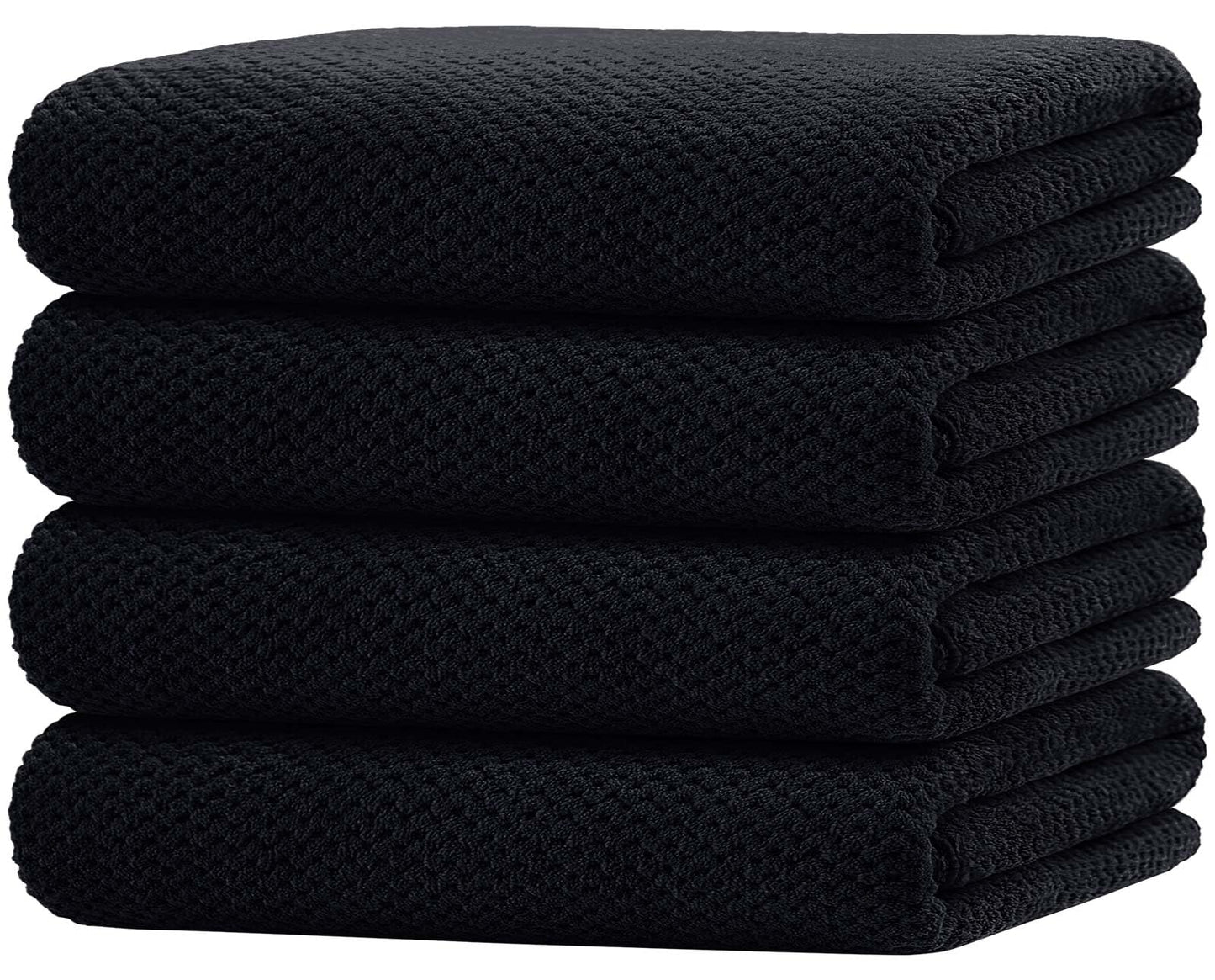 HOMEXCEL Beach Towel 4 Pack, 30 x 60 inch Microfiber Beach Towels Oversized, Soft, Absorbent, and Quick Dry Towel for Beach, Pool, Swim, Bath, and Travel, Large Beach Towel for Adults and Kids, Black