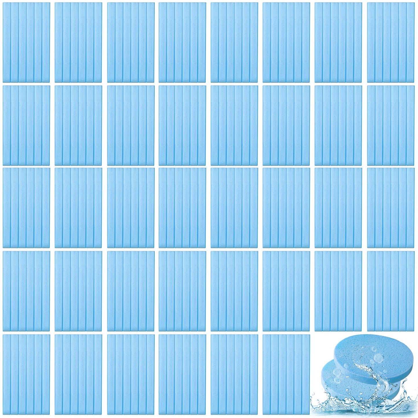 Foaincore 600 Pieces Compressed Facial Sponge Round Facial Sponge for Estheticians Face Sponges for Cleansing Face Wash Pads Disposable Sponges for Women Spa Exfoliating Cleansing(Blue)