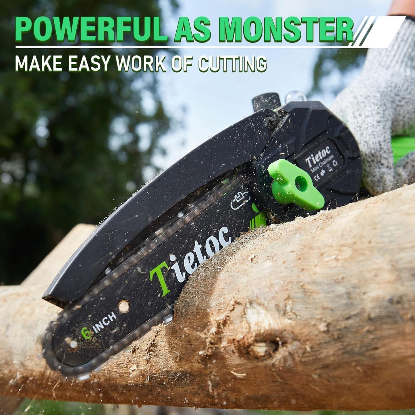 Tietoc Mini Chainsaw 6 Inch Cordless [Ease of Use] Portable Electric Chainsaw, Small Handheld Battery Powered Super Saw for Tree Branches, Unique Gifts Ideas for Men Dad Husband Fathers Him Her Women