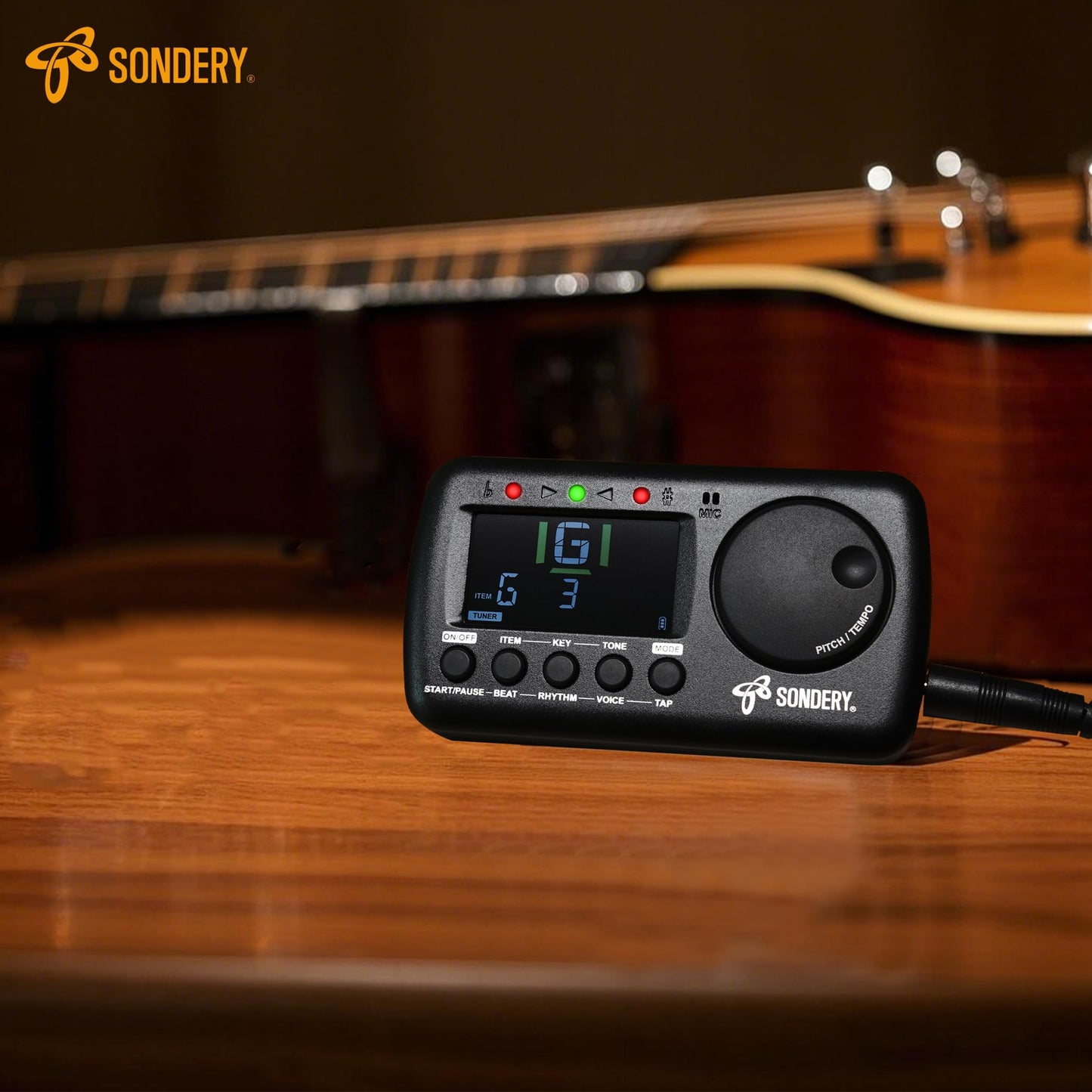 Sondery Digital Metronome Tuner 3 in 1 for All Instruments，Rechargeable Metronome with Tap Tempo, Chromatic Tuner Tone Generator for Guitar, Bass, Violin, Clarinet, Piano, Trumpet, Flute