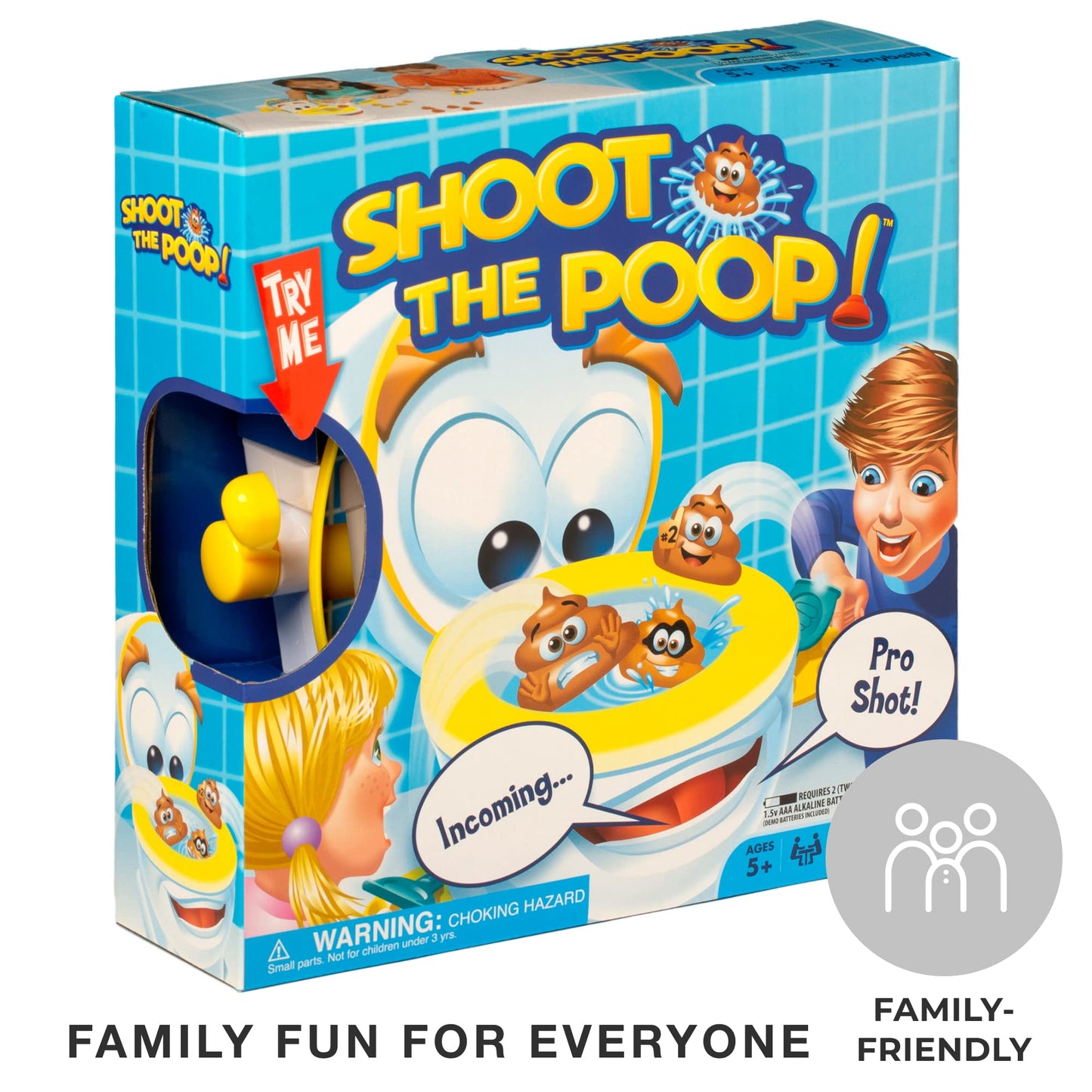 Brybelly Shoot The Poop – The Original Talking Toilet Game for Kids & Families – Funny Fast-Action Poop-Launching Game with Sounds & Silly Humor for Ages 4+