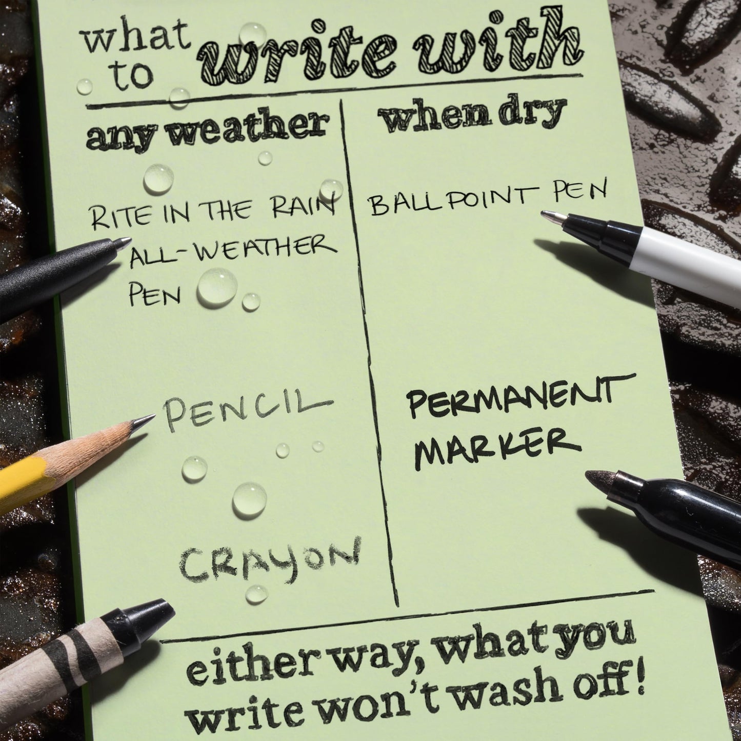 Rite in The Rain Weatherproof Side Spiral Notebook, 8.5" x 11", Green Cover, Universal Page Pattern (No. 973-MX)