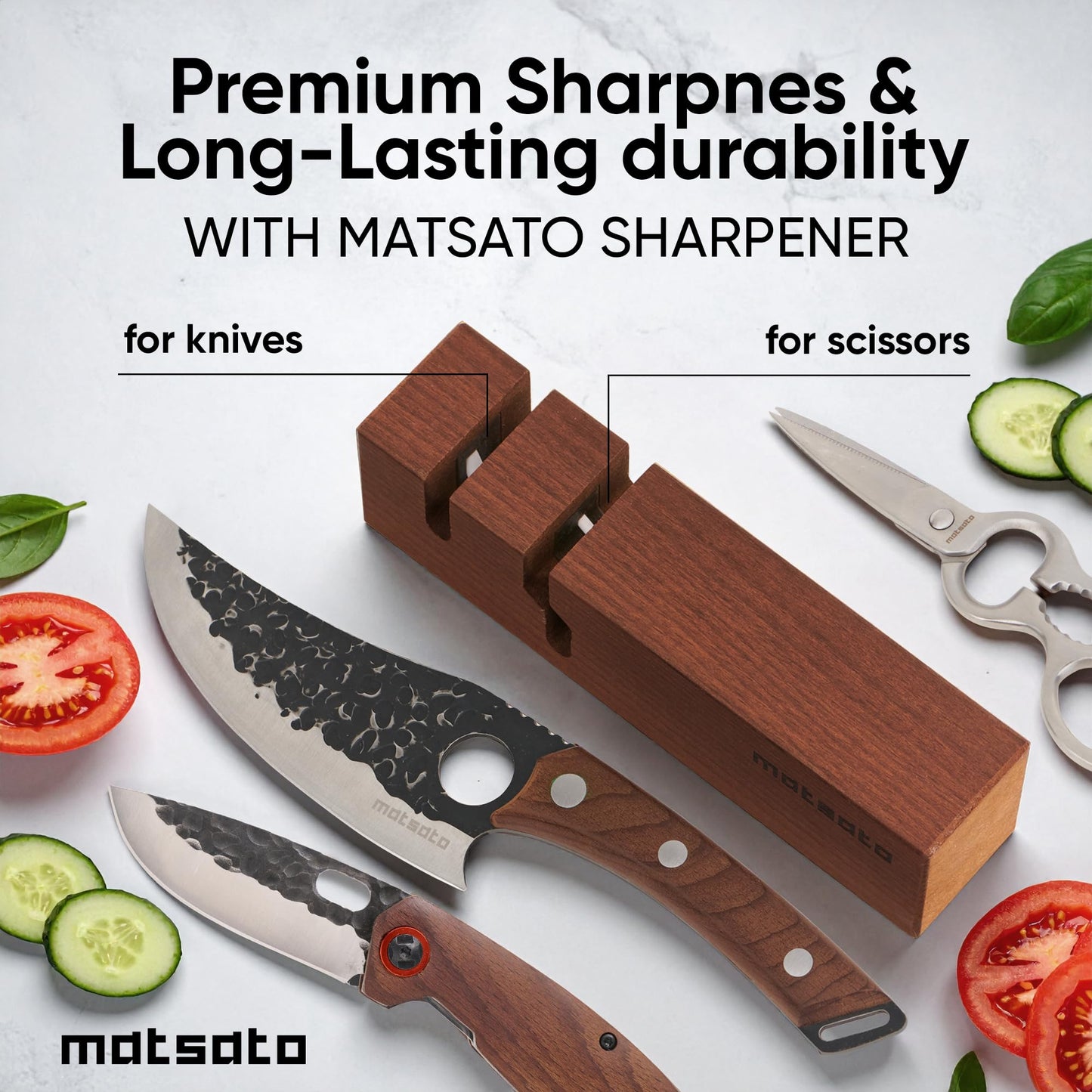 Matsato Knife Sharpener, Kitchen & Pocket Knife Blade Sharpener, Aiguiseur De Couteaux, Affuteur De Couteau, Chef & Kitchen Knives and Scissors Sharpening 7.09" x 1.97"