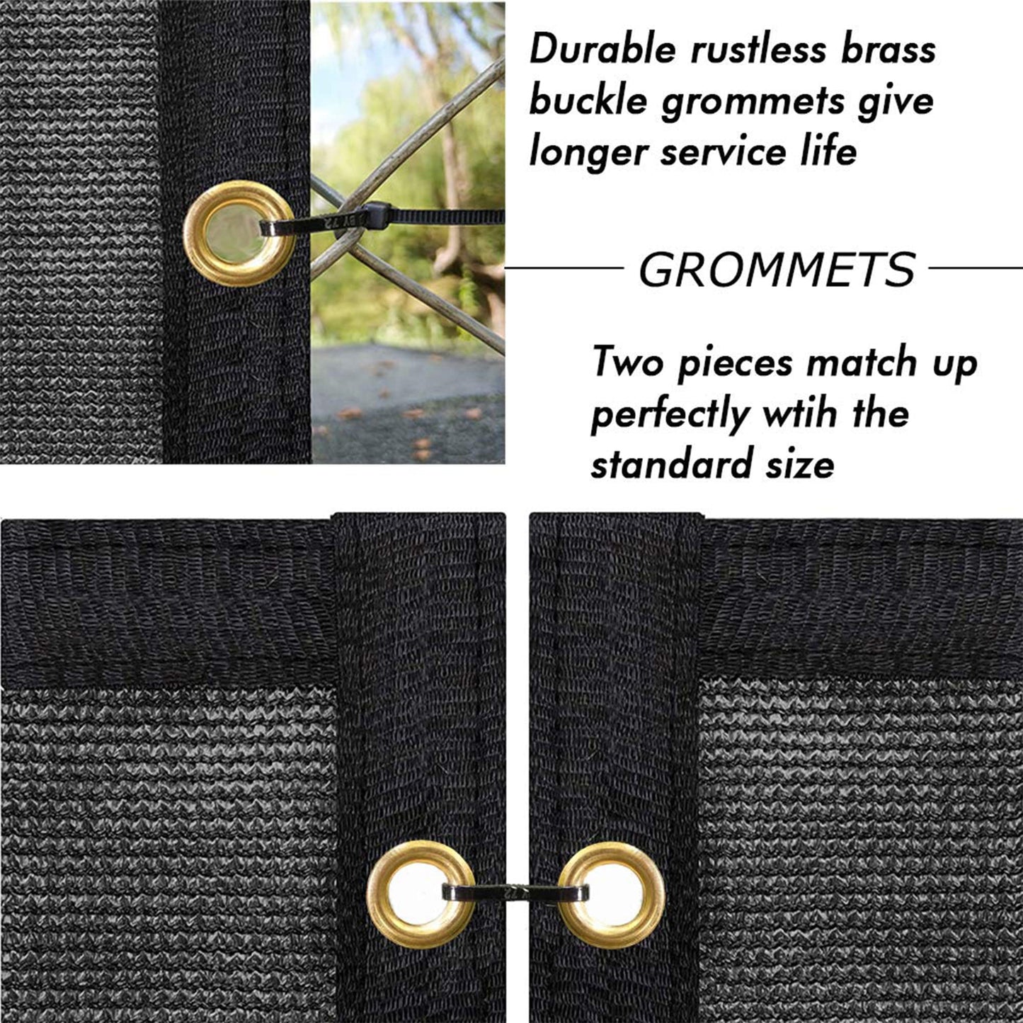 UPGRADE Privacy Screen Fence 4' x 50' Commercial 170GSM 90% Visibility Blockage Fence Panel with Brass Grommets Heavy Duty Perfect for Outdoor Backyard-Black