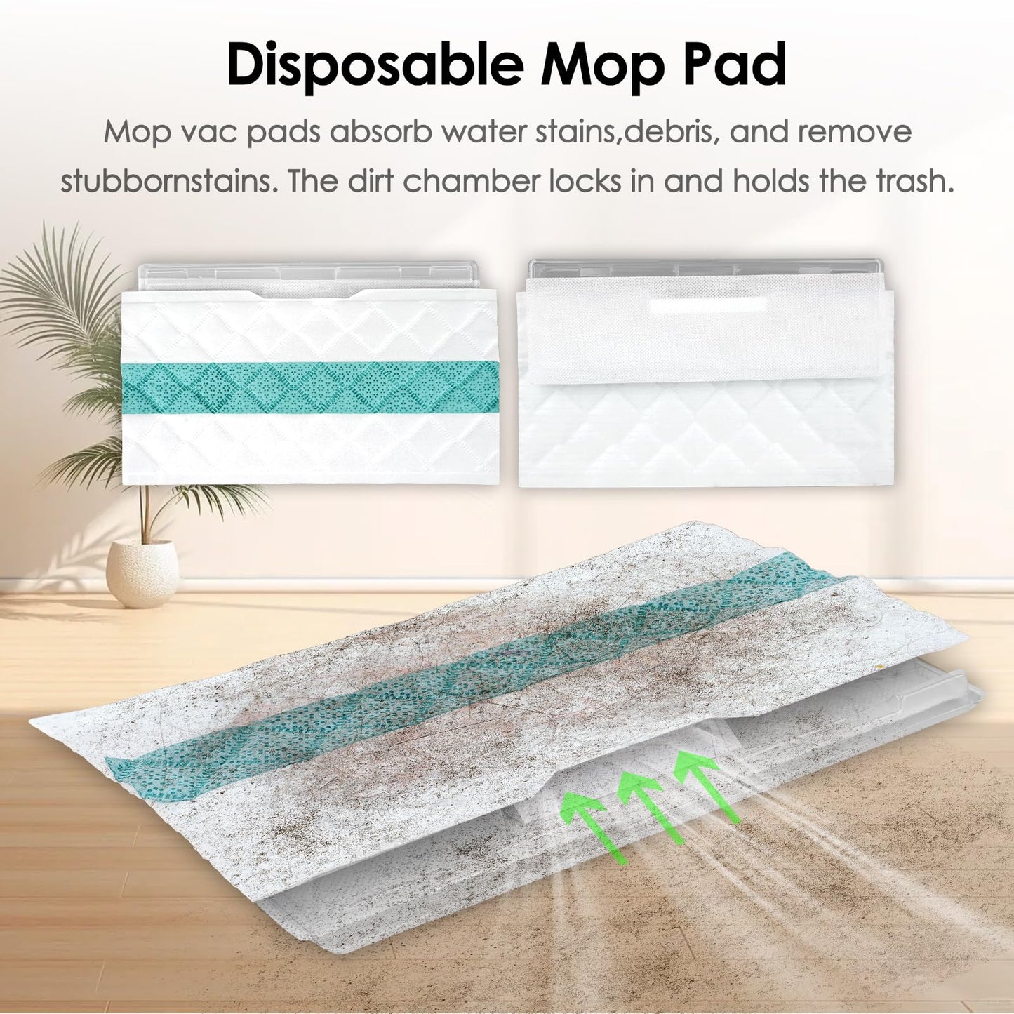 (20 Pieces) Disposable Mop Pad Refills Compatible with Shark VACMOP, Multi-Surface Mop Pads for Shark Vacmop Pro VM252, VM250, VM200, VM251, VM205, VM190, QM250, QM251, QM252, QM253, UM205, VCM60, VC205