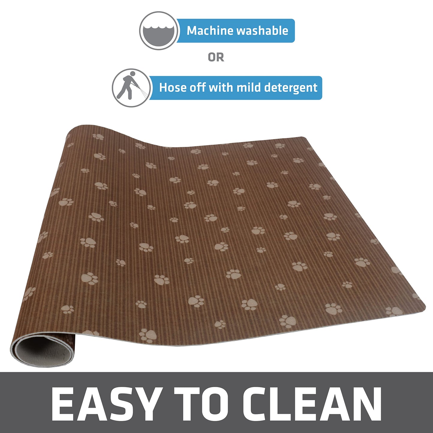 Drymate CKP2742MBNSTP Dog Crate Mat, Kennel Pad Liner (27" by 42") Brown