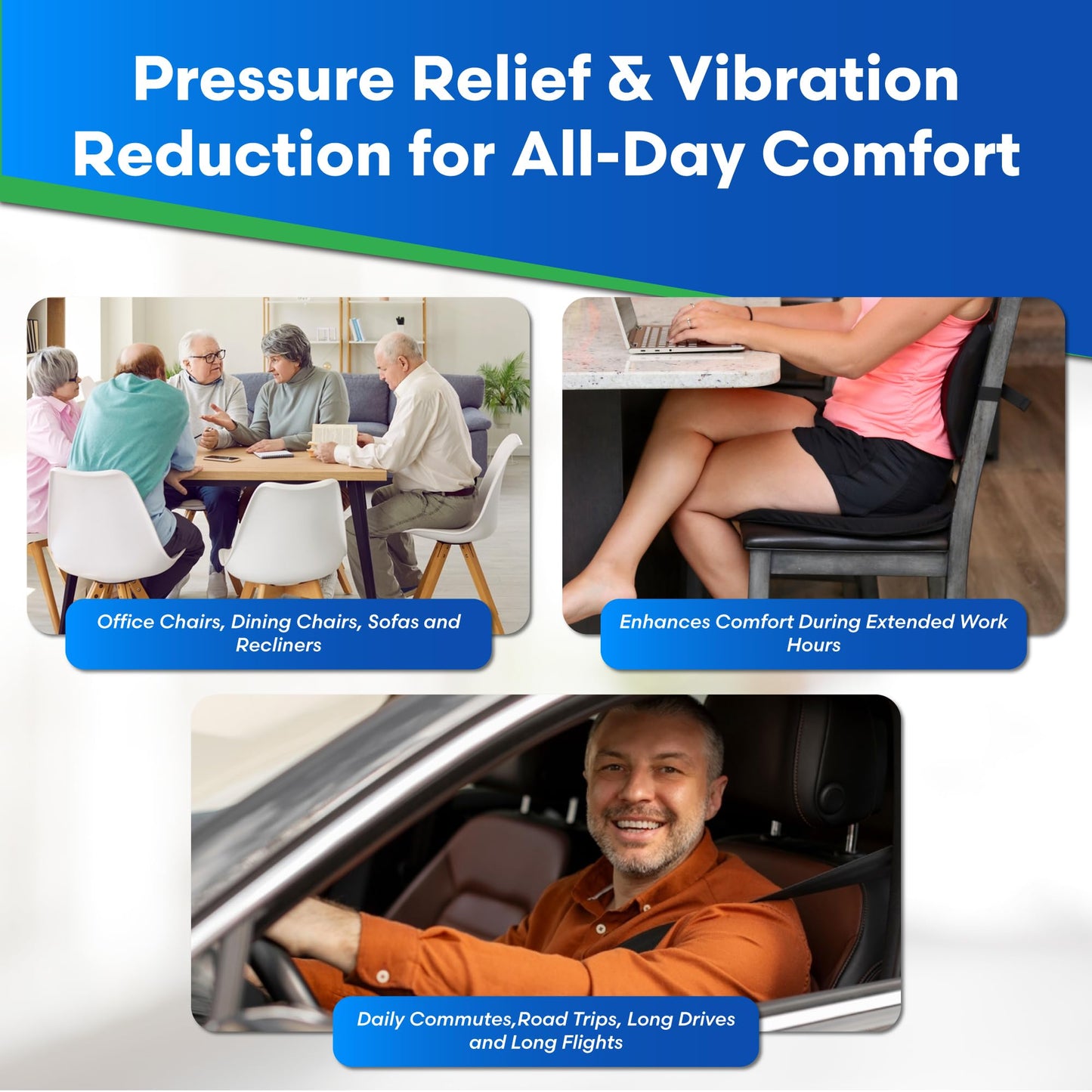 Ergo21 Liquicell Original Seat Cushion - Better Than Gel, Foam, and Air! Liquid-Filled Membranes. Blood Flow Improved by 150%