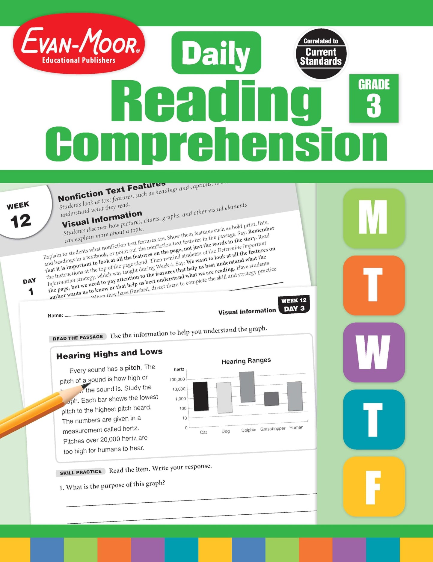 Evan-Moor Daily Reading Comprehension, Grade 3 - Homeschooling and Classroom Resource Workbook, Reproducible Worksheets, Teaching Edition, Fiction and Nonfiction, Lesson Plans, Test Prep