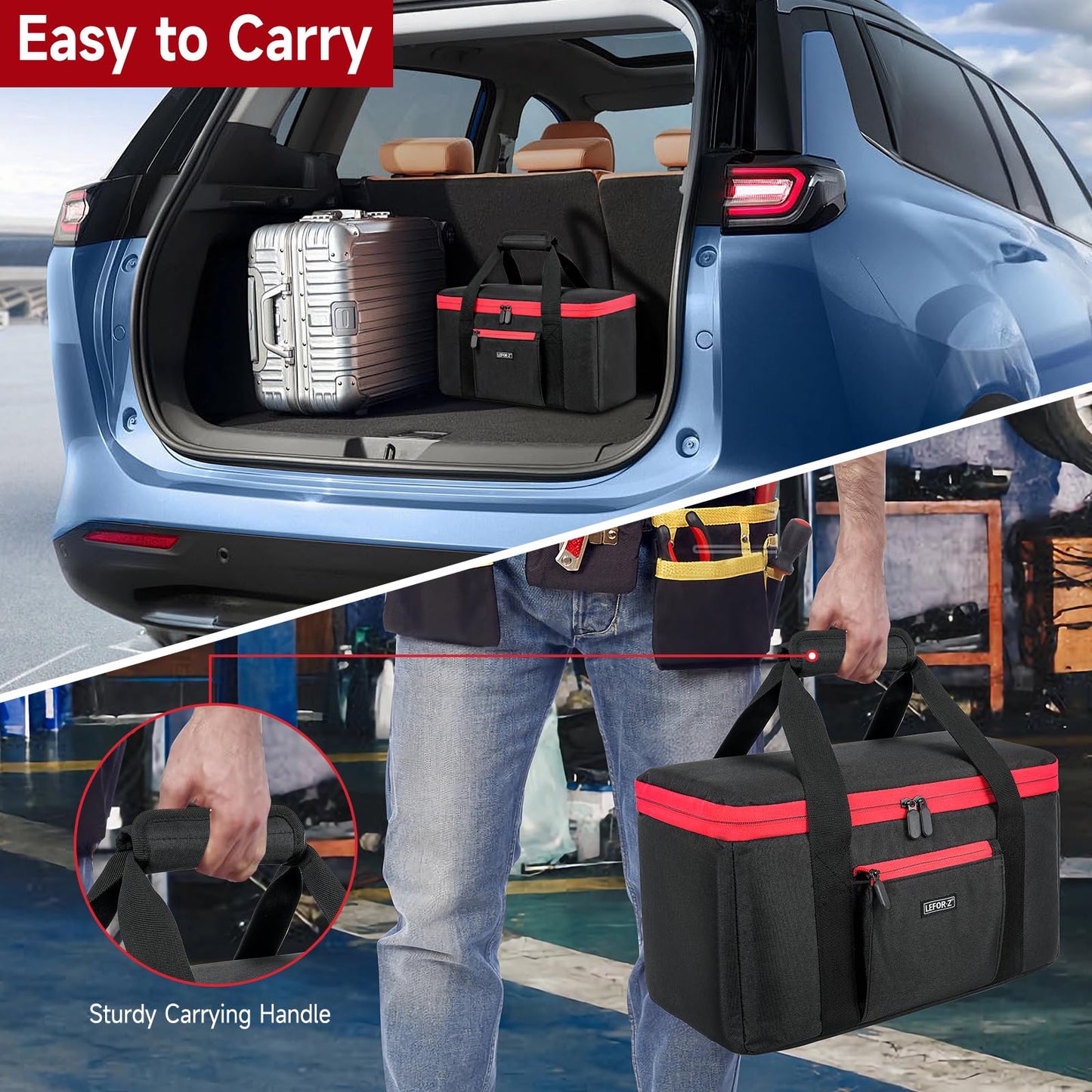 Air Compressor Bag Compatible with Milwaukee M18 Inflator 2848-20, Air Pump Carrying Case Box Fits for Milwaukee Tools Accessories,Tire Inflator Holder for Battery Pack 18V 3.0 to 9.0 Ah (Case Only)