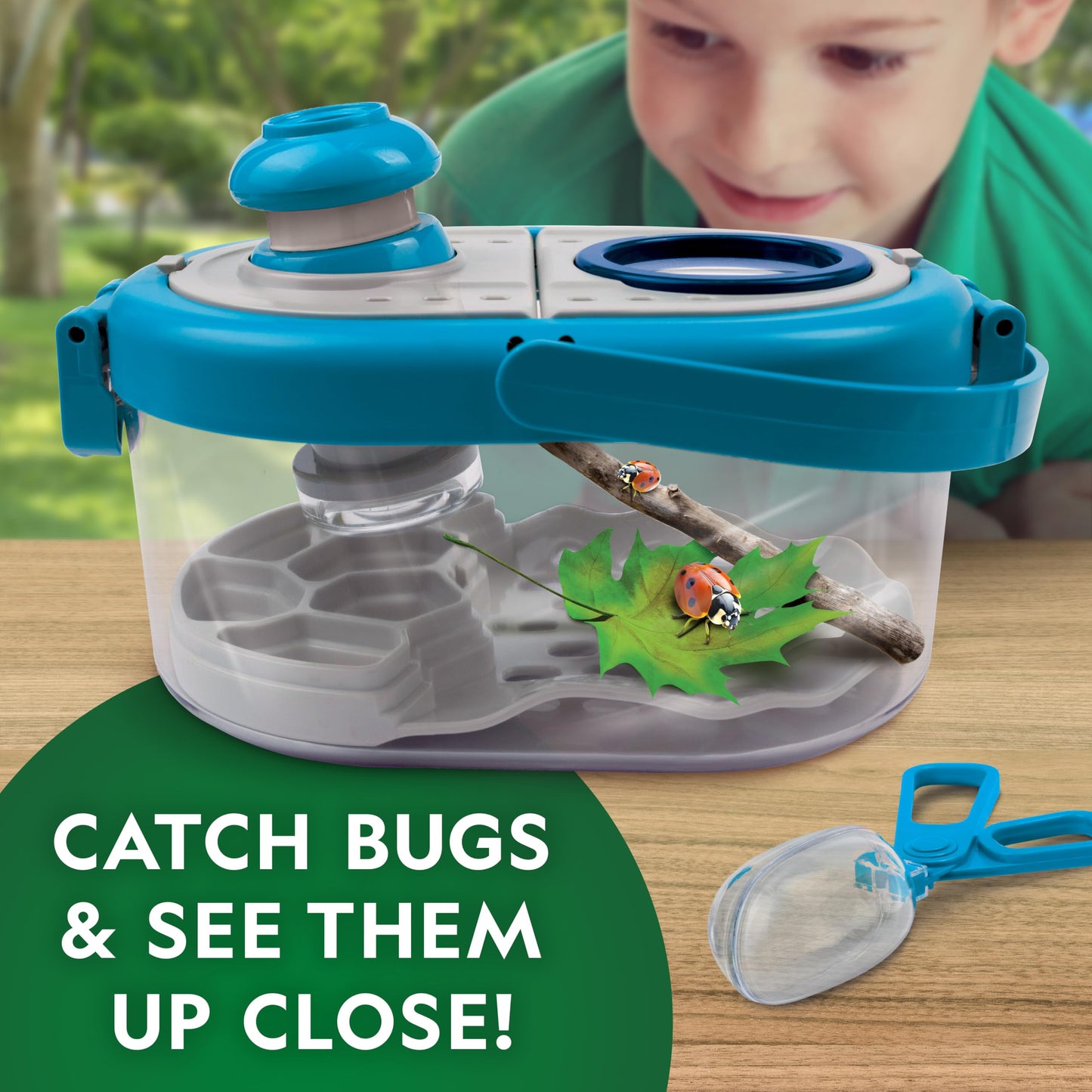 National Geographic Bug Catcher Kit for Kids - Kids Bug Catching Kit with Net, Habitat with Magnified Viewers, Tweezers, Bug Catcher & More