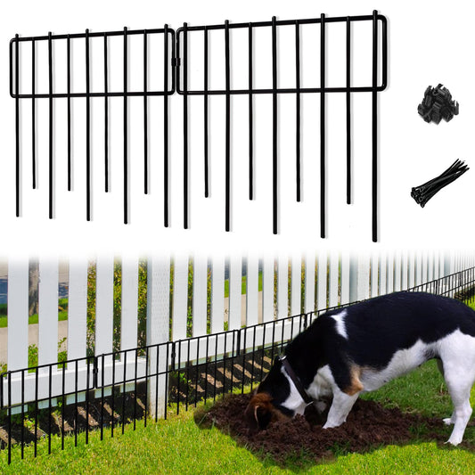 Blingluck Animal Barrier Fence, 19 Pcs 12In(H) x 20.5Ft(L) Upgrade 1.26 in gap Decorative Fences No Dig Fence for Rabbit and Dog, Rustproof Metal Wire Garden Fence Border for Garden Patio Landscaping